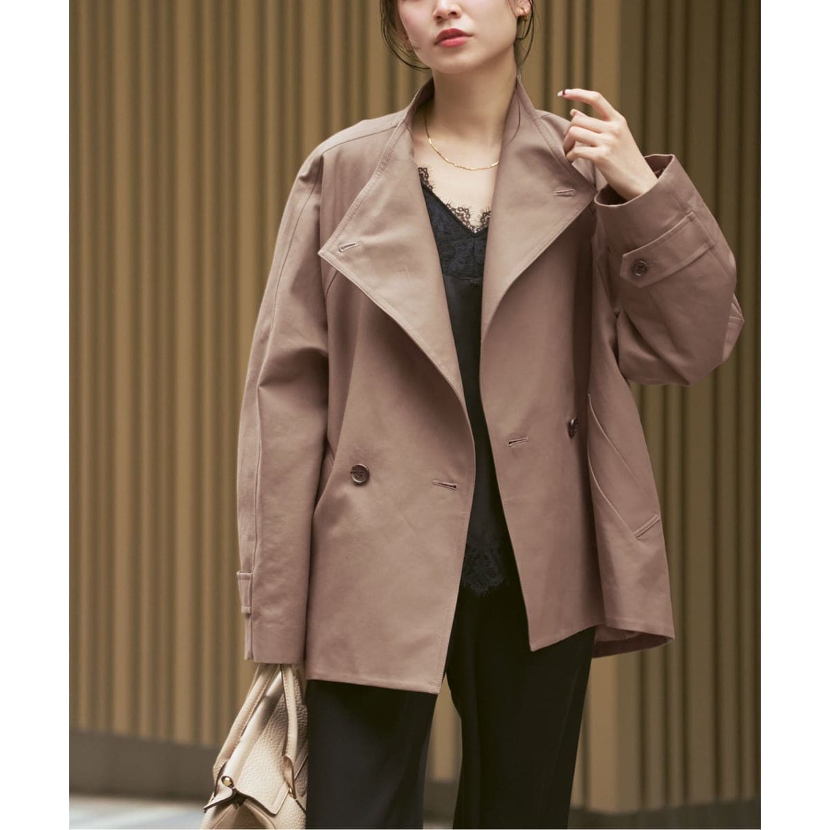 チェック/スーパー140スタンドショートコート | ジャーナル