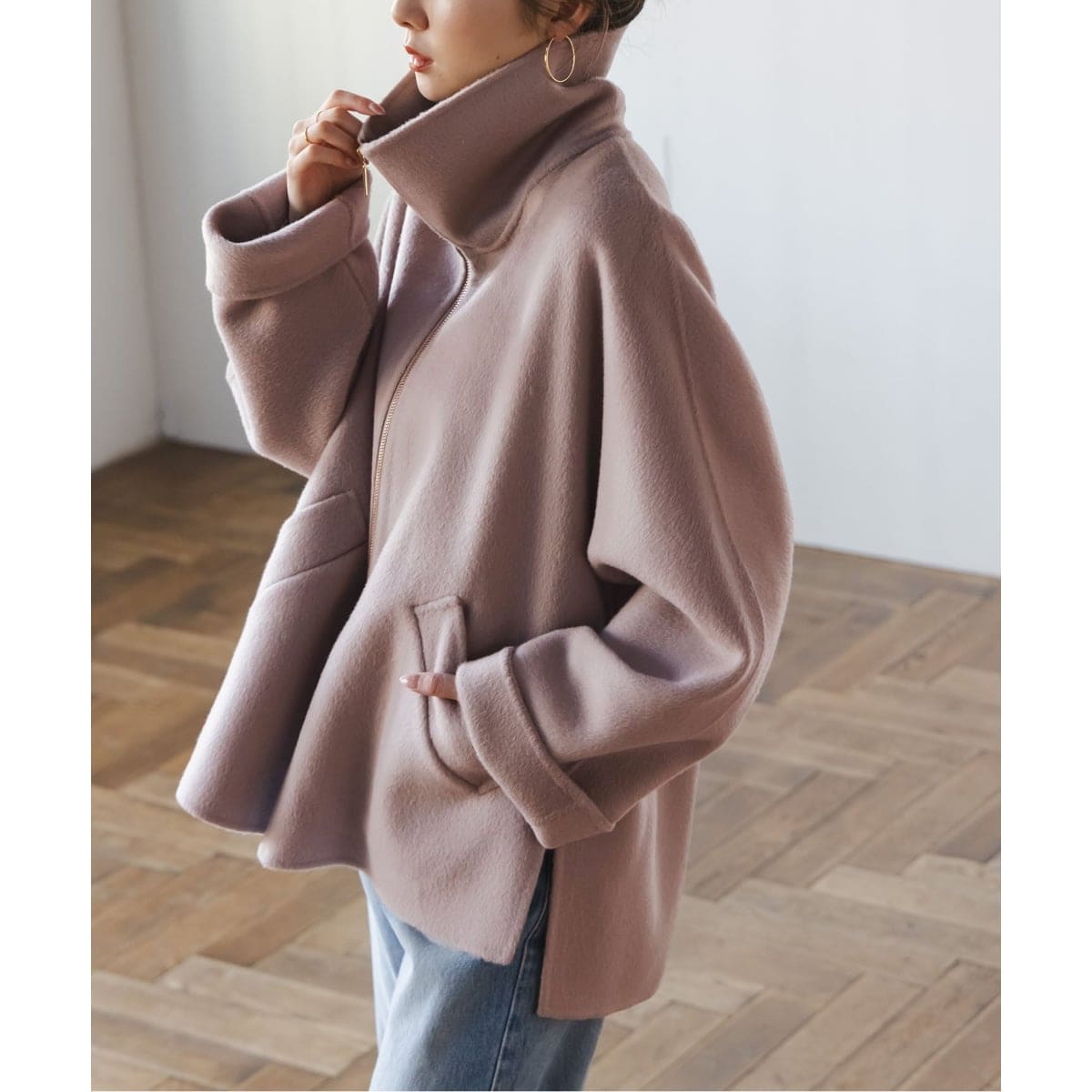 ミルキーシアースタンドカラーパーカーブルゾン | ノーブル(Noble