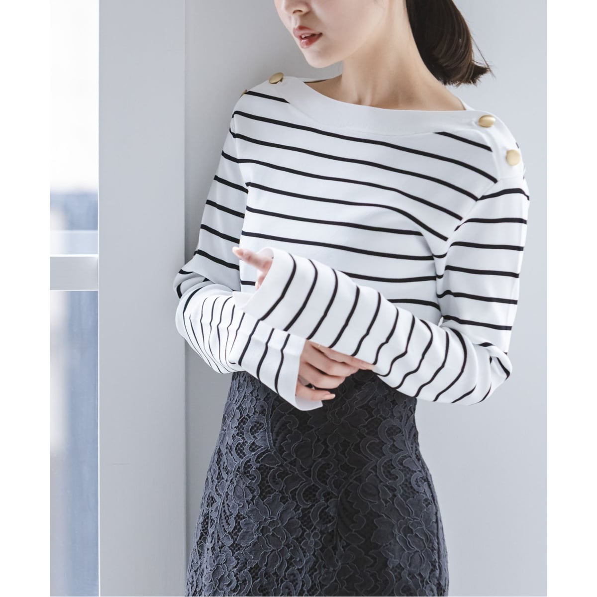 NOBLE ノーブル　ラメ畦編みプルオーバー【2023AW】 ラメ畦編みプルオーバー | ノーブル(Noble) | マルイウェブチャネル