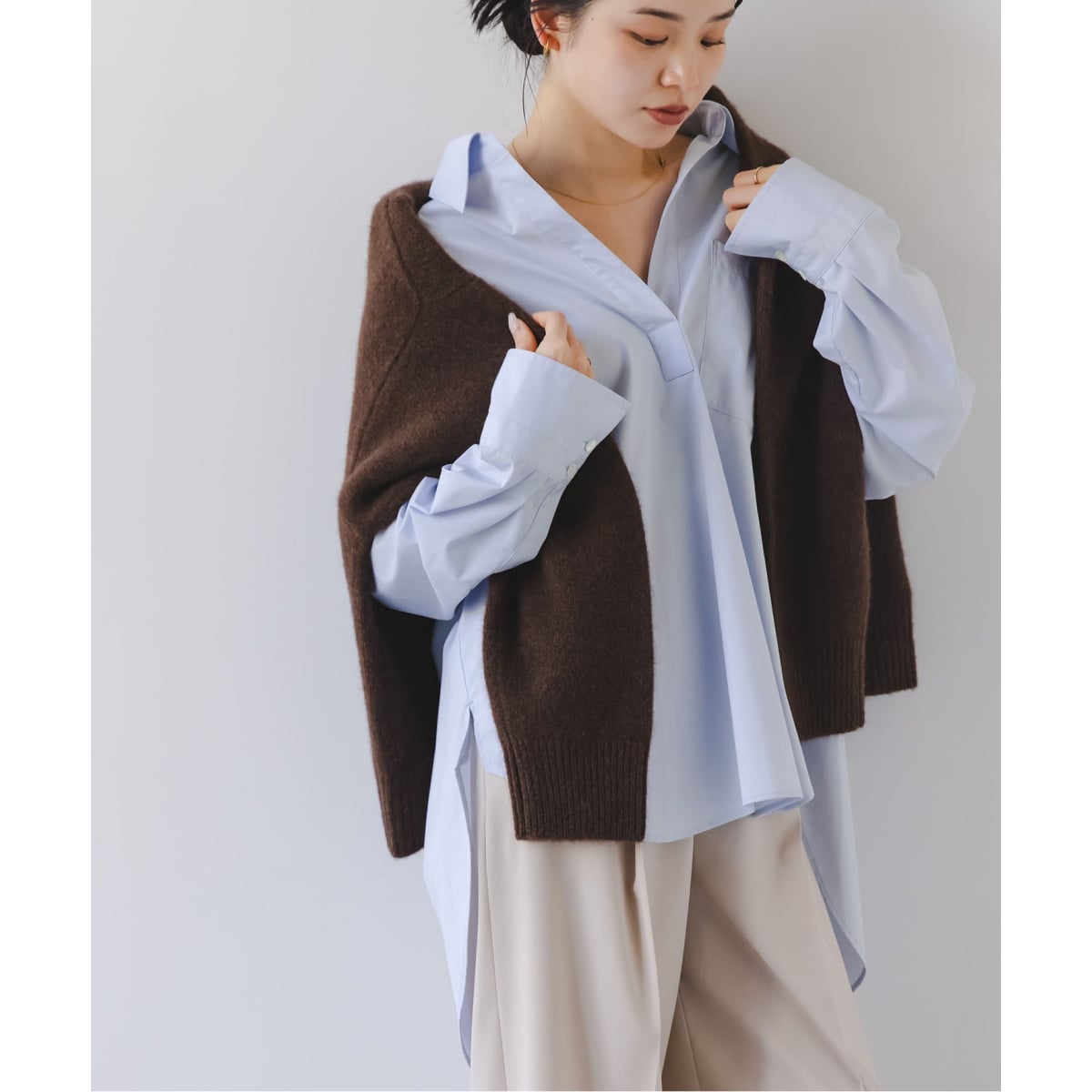 追加》【洗える】シアーノイズジャガードブラウス | ノーブル(Noble