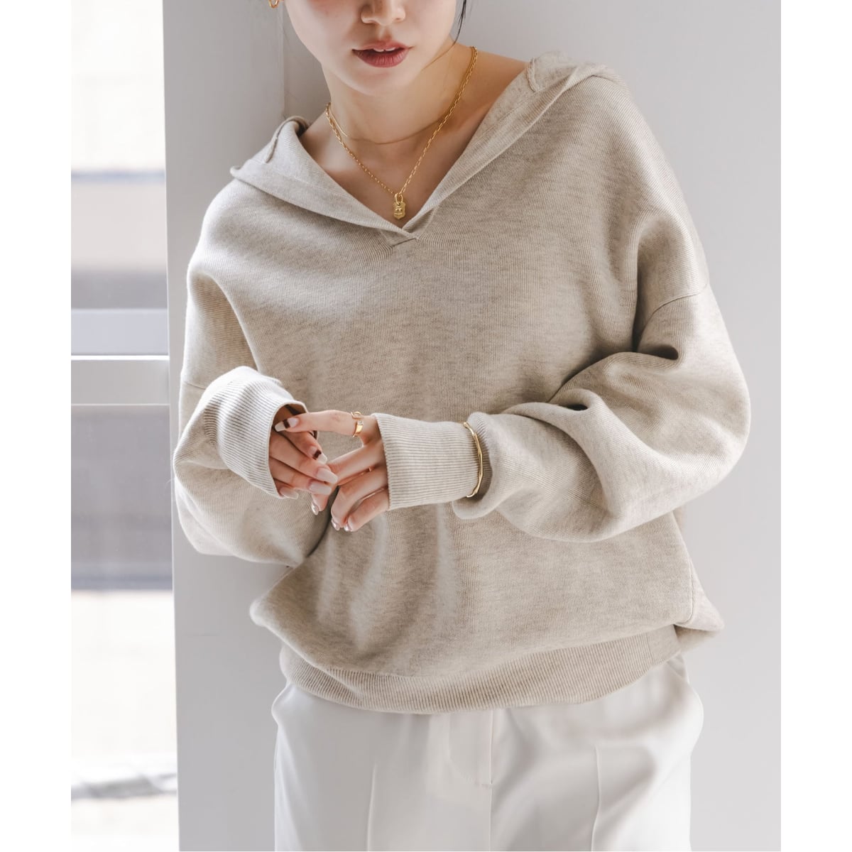 追加》接結タック編みフードプルオーバー2 | ノーブル(Noble) | マルイ