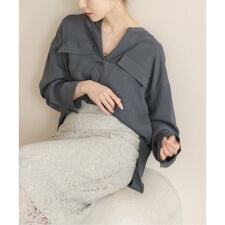 《追加・WEB限定カラー》ワークディテールドレープシャツ