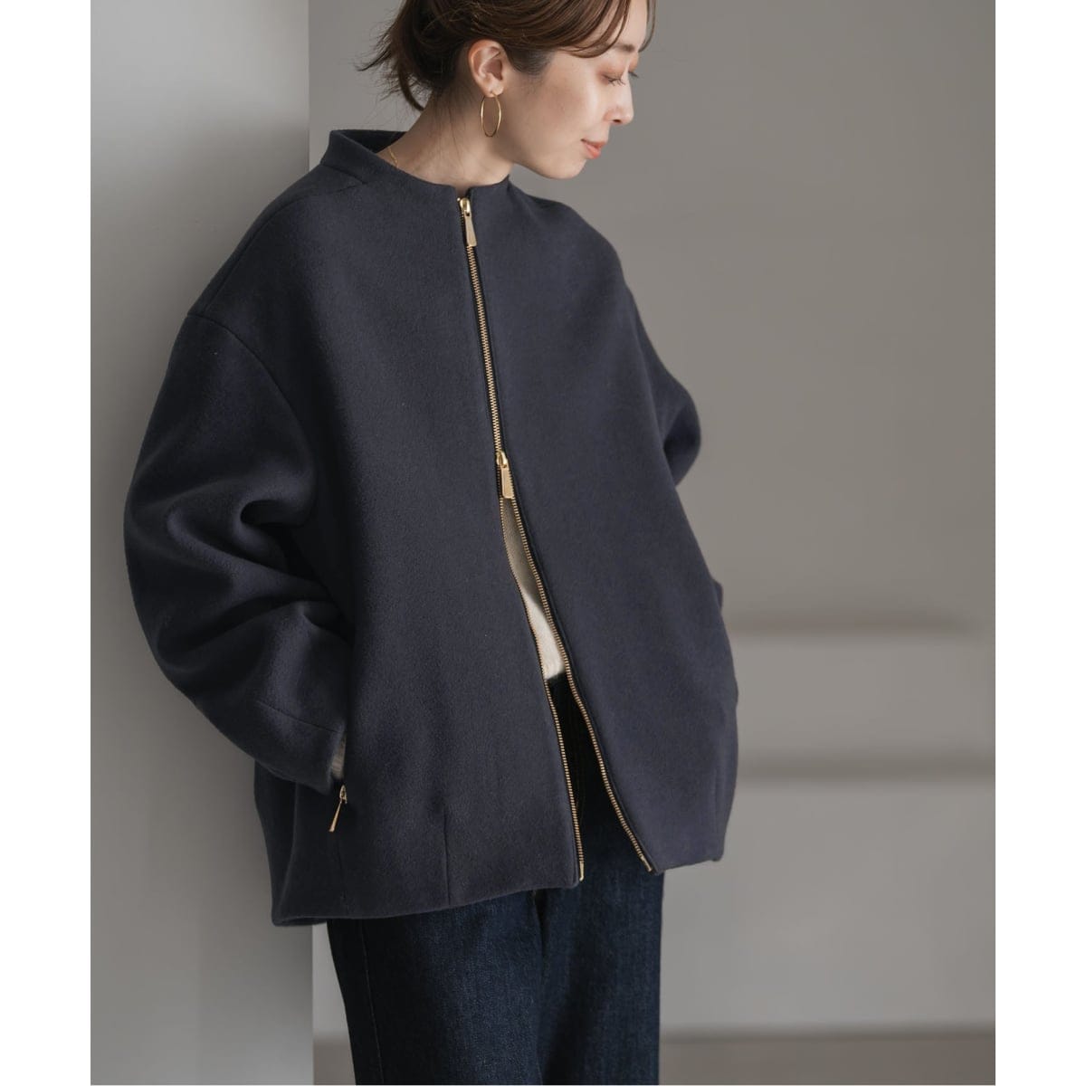 追加》スーパー160リバードレープカラーコート 2 | ノーブル(Noble