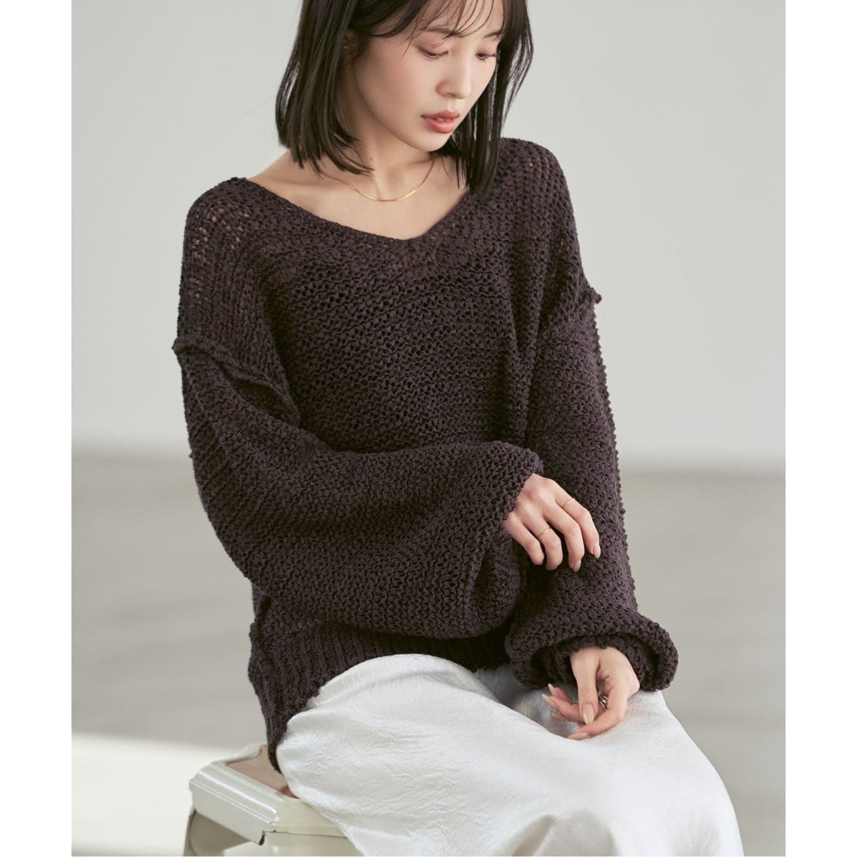 カシミヤMIX スムースVプルオーバー | ノーブル(Noble) | マルイウェブ
