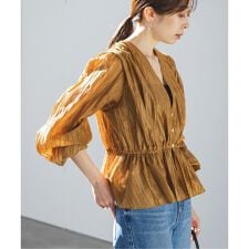 《追加予約》ランダムプリーツペプラムブラウス