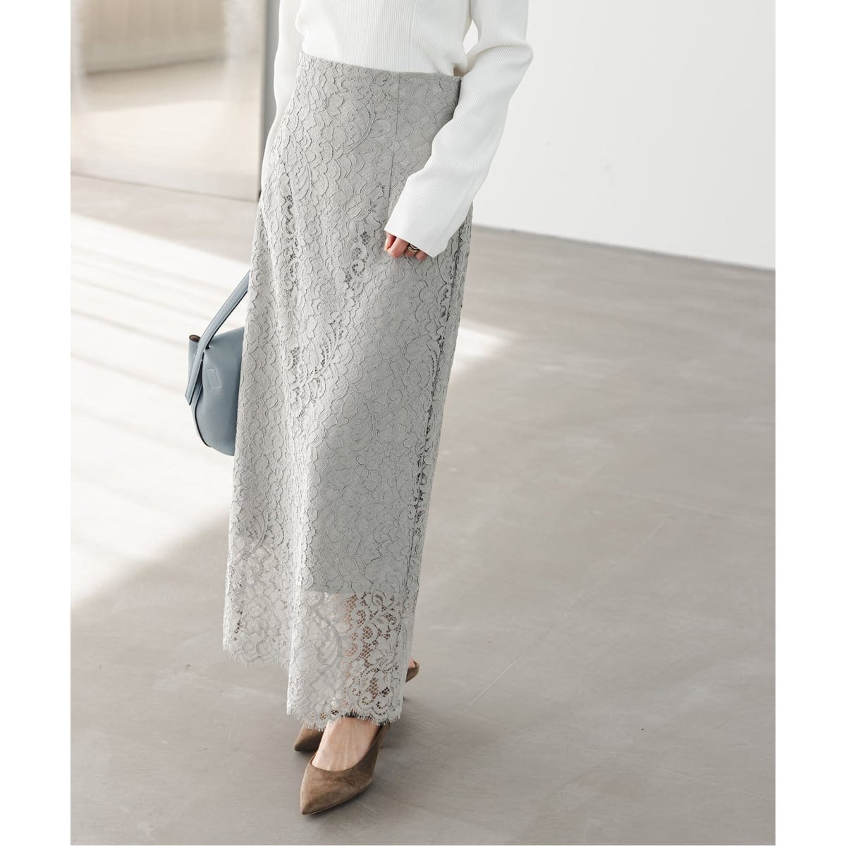 追加》キュプラサテンナローAラインスカート | ノーブル(Noble