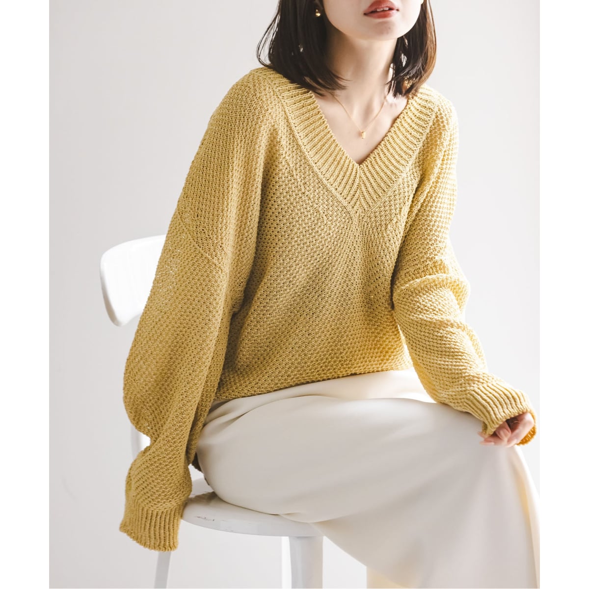 ファインメリノウールVネックニット | ノーブル(Noble) | マルイウェブ