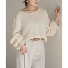 《WEB＆日本橋・ルクア店限定・追加予約》ペーパーヤーン カノコBACK Vプルオーバー