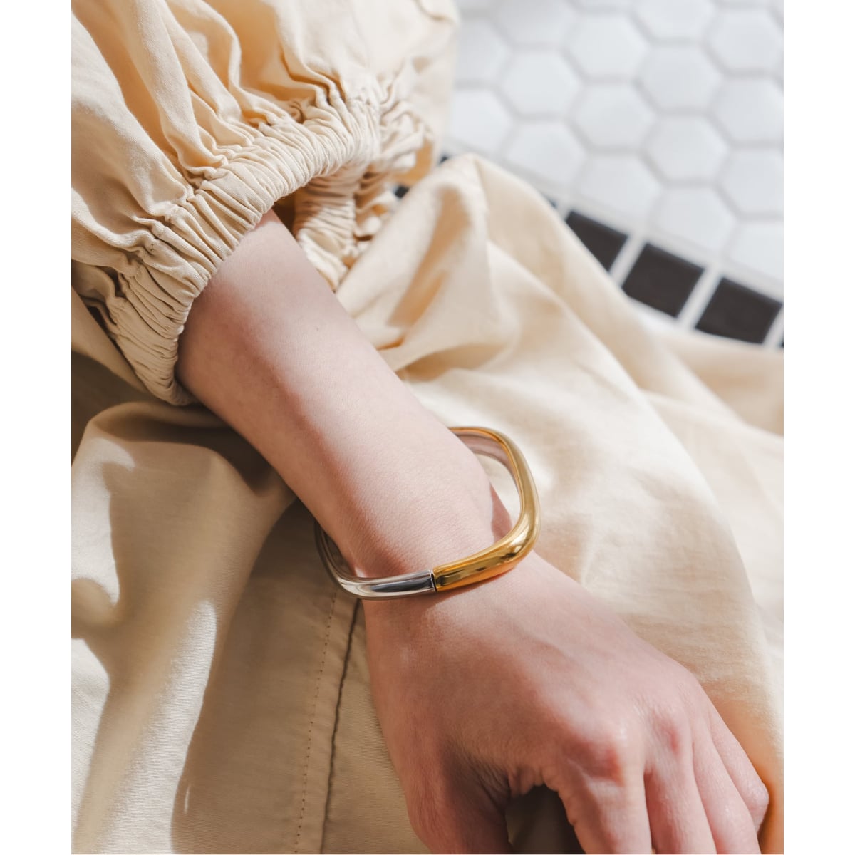 [�}���C]MERAKI/�����L Plane Duo Bracelet/�m�[�u���iNoble�j �S�[���h