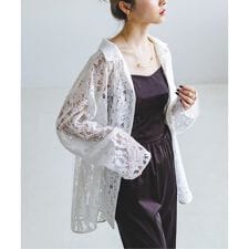 《追加予約》ボタニカルレースオープンカラーシャツ