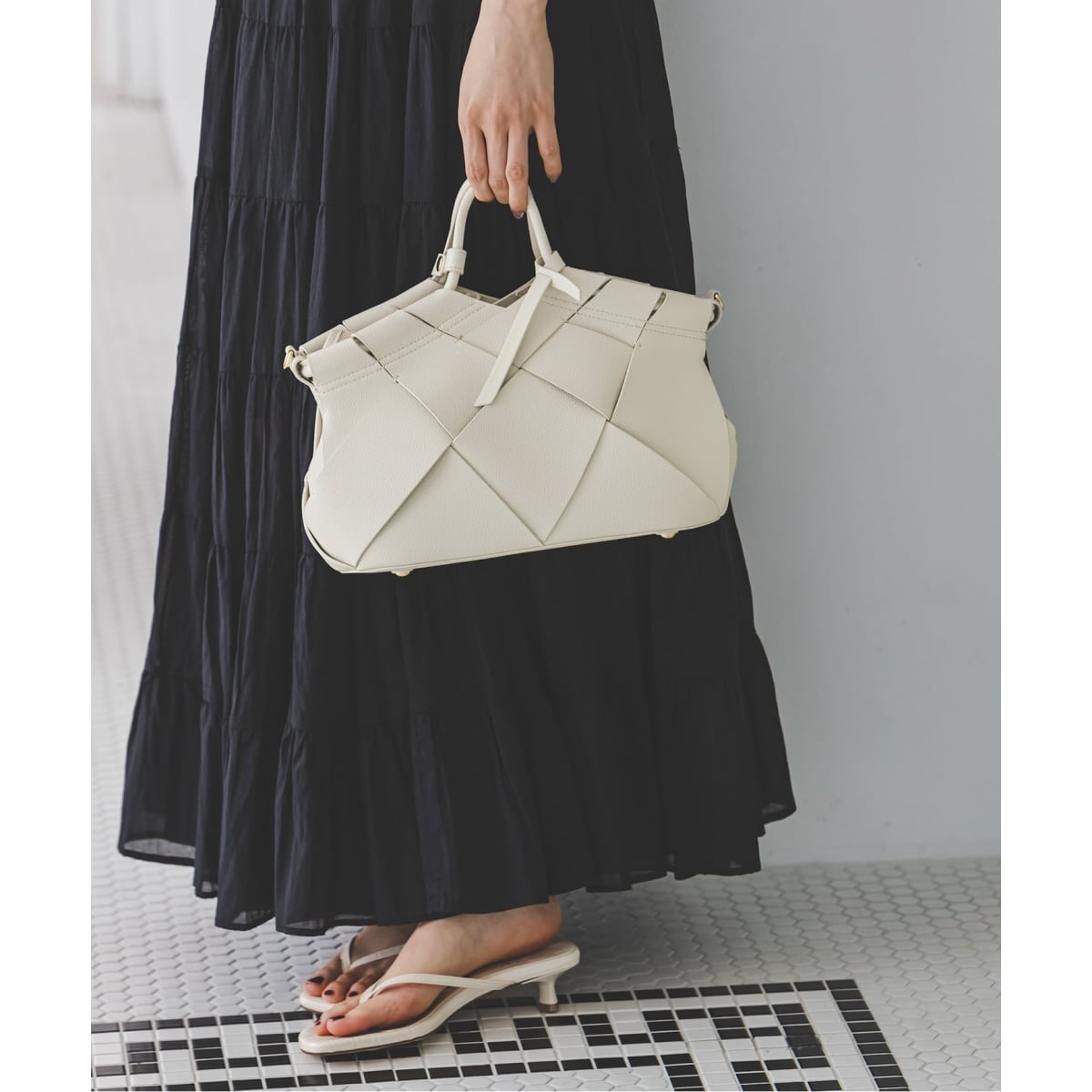 追加》mica della valle/ミカデラヴァッレ Romana レザーメッシュ