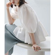 《WEB限定追加予約》【洗える】シアーノイズジャガードブラウス