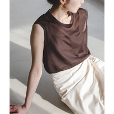 《追加予約》シアースキニーノースリーブトップス