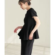 《追加予約・セットアップ対応》コンフォートジャージーライクペプラムブラウス