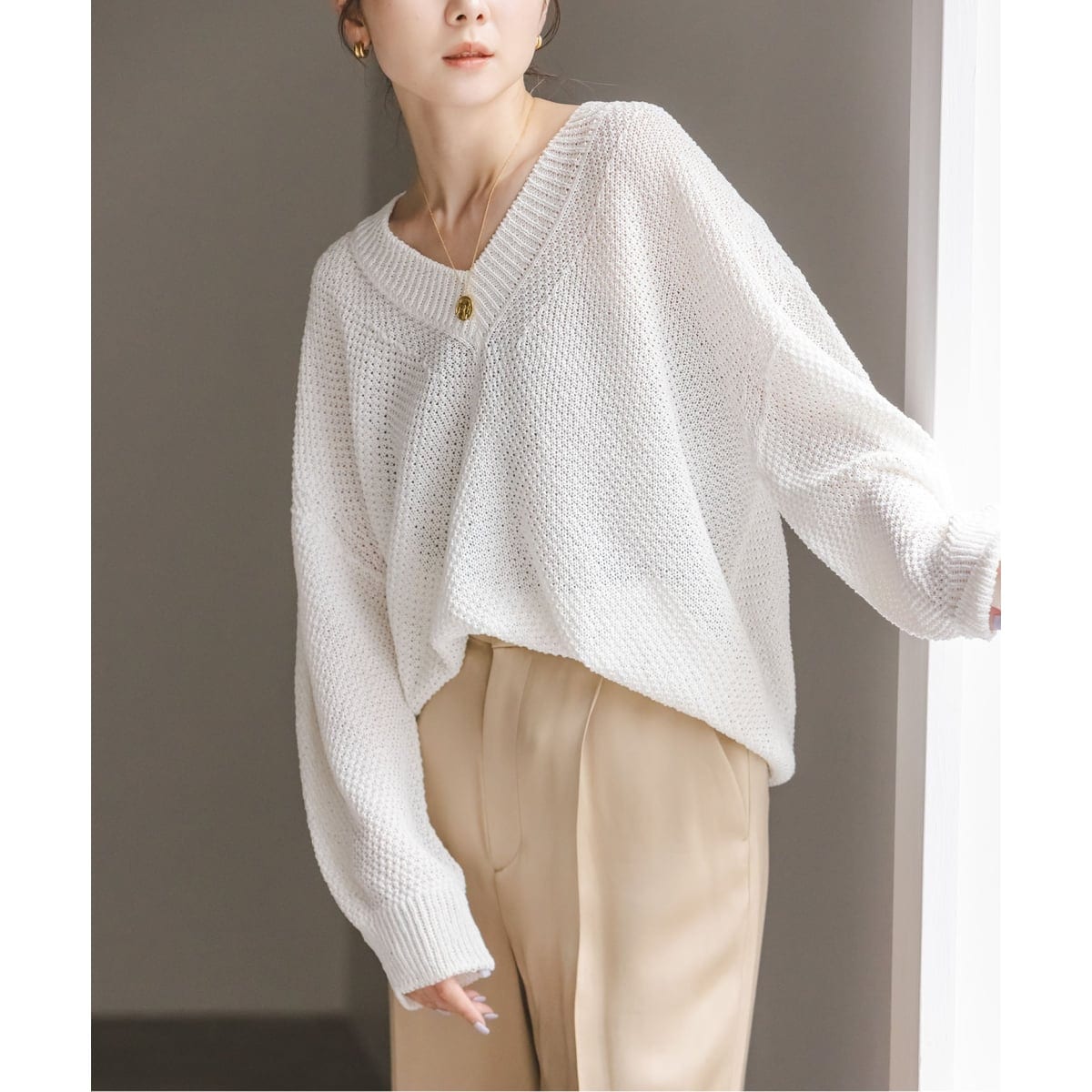 《追加予約》ペーパーヤーンVネック プルオーバー