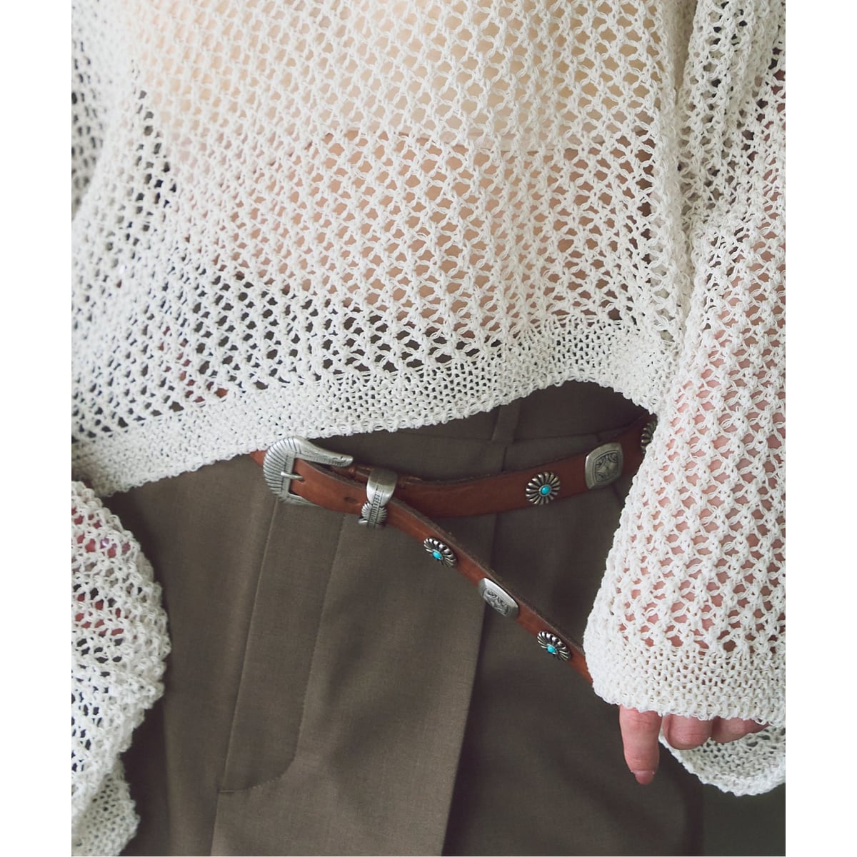 PUNTOVITA/プントヴィータ CONCHO BELT(キャメル) | ノーブル(Noble 