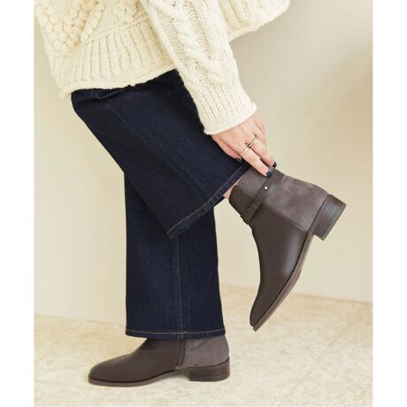 KARIN TAKUBO×LE TALON リブニットベルトブーツ レディース ブラウン S  