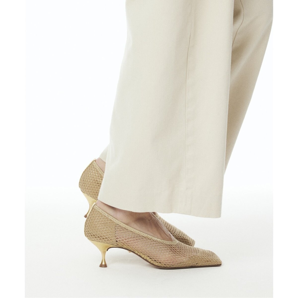 GRISE5.5cmナイロンメッシュストレッチパンプス | ルタロン(LE