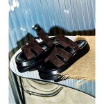 GRISEレザーアツゾコカットワークミュールサンダル | ルタロン(LE  