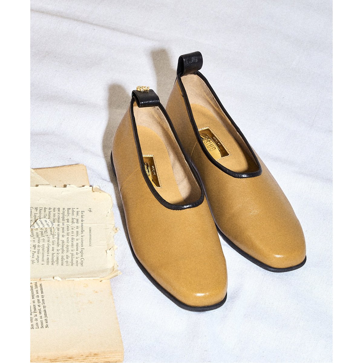 LE TALON GRISEレザーモールドソフトフラット GRISE レザーWESTERNCUTフラット（フラットシューズ）｜LE TALON