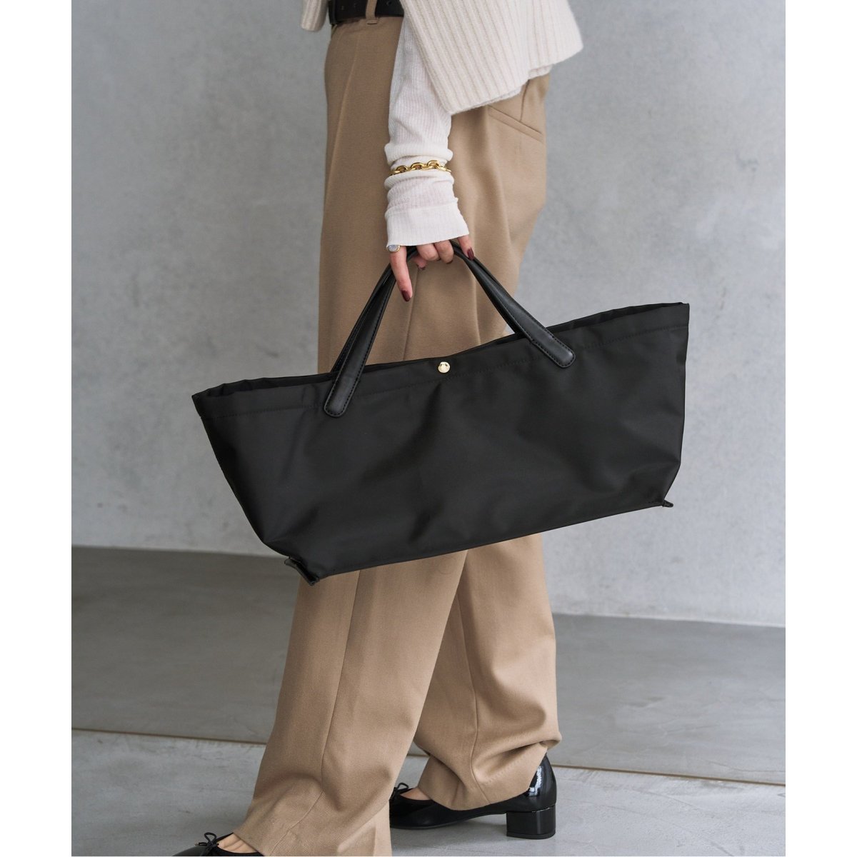 LE TALON 2Way W ナイロントート　ブラック 横長トートバッグ LE TALON 2Way W ナイロントート | ルタロン(LE TALON) | マルイウェブ