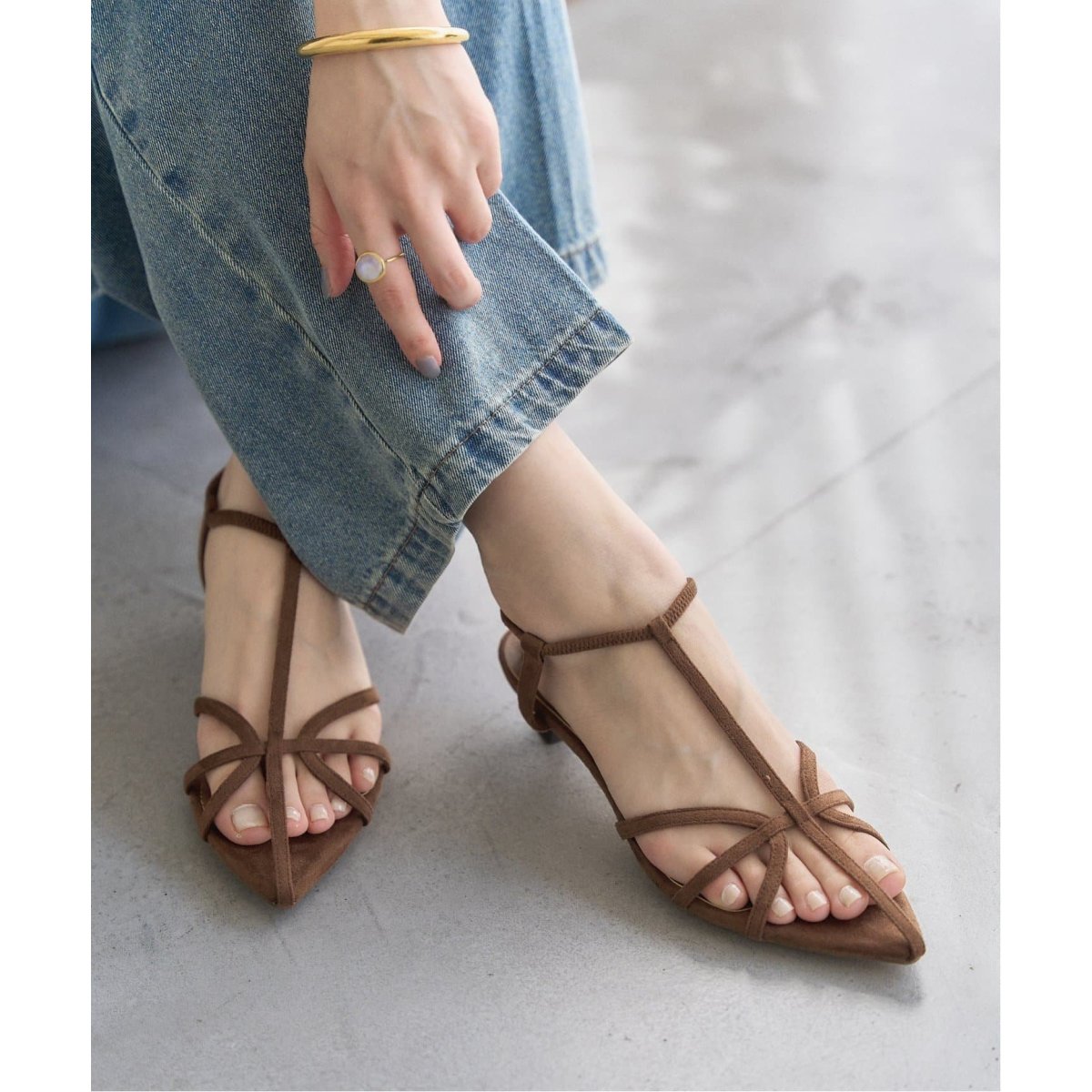 極美品　ルタロン 3.5cmナローストラップサンダル　ゴールド　M 日本製 追加》3.5cmナローストラップサンダル | ルタロン(LE TALON