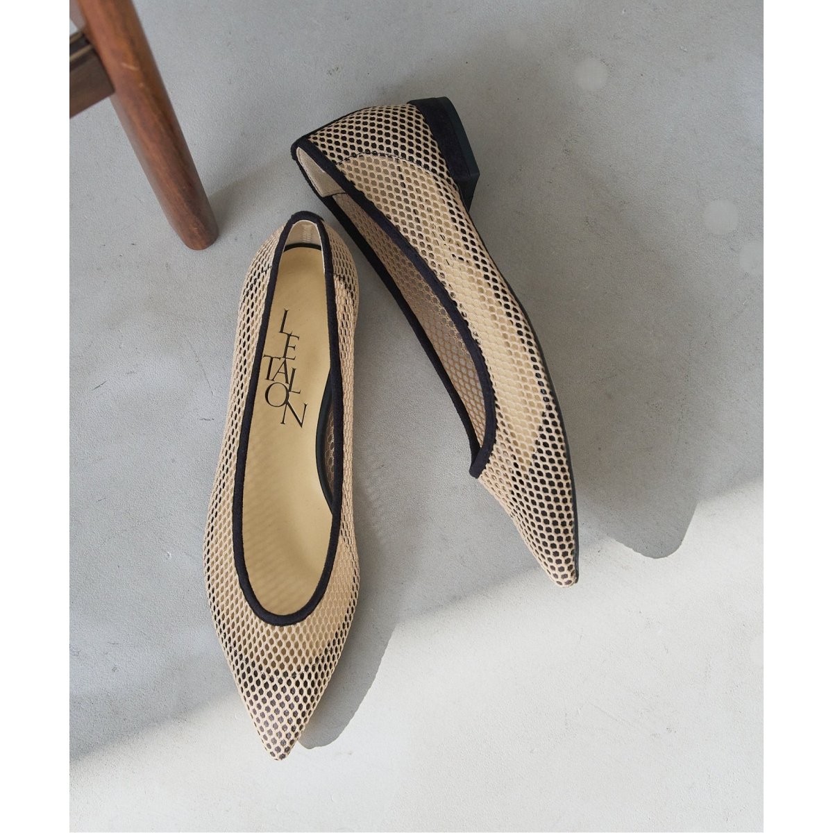 【美品】LE TALON ルタロン　ポインテッドトゥ　ネットフラットパンプス ポインテッドネットフラット（その他シューズ）｜LE TALON（ル
