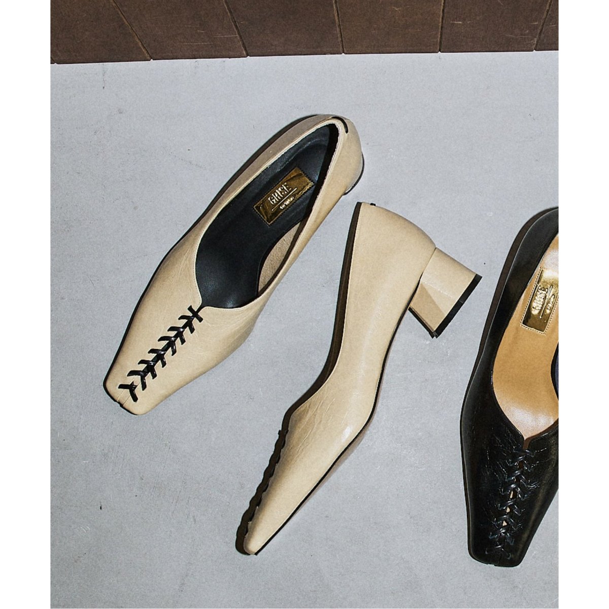 未使用!完売品★LE TALON GRISE 4cmレザーBRAIDEDパンプス GRISE4cmレザーBRAIDEDパンプス | ルタロン(LE TALON) | マルイ