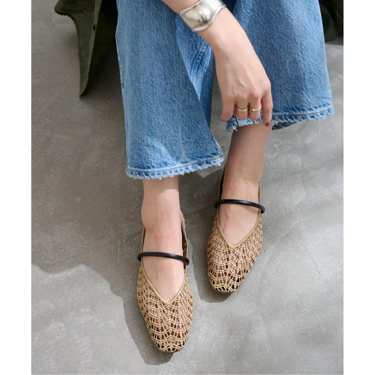 ルタロン　クロシェストラップフラット LE TALON（ルタロン）の「《追加》スクエアクロシェストラップ