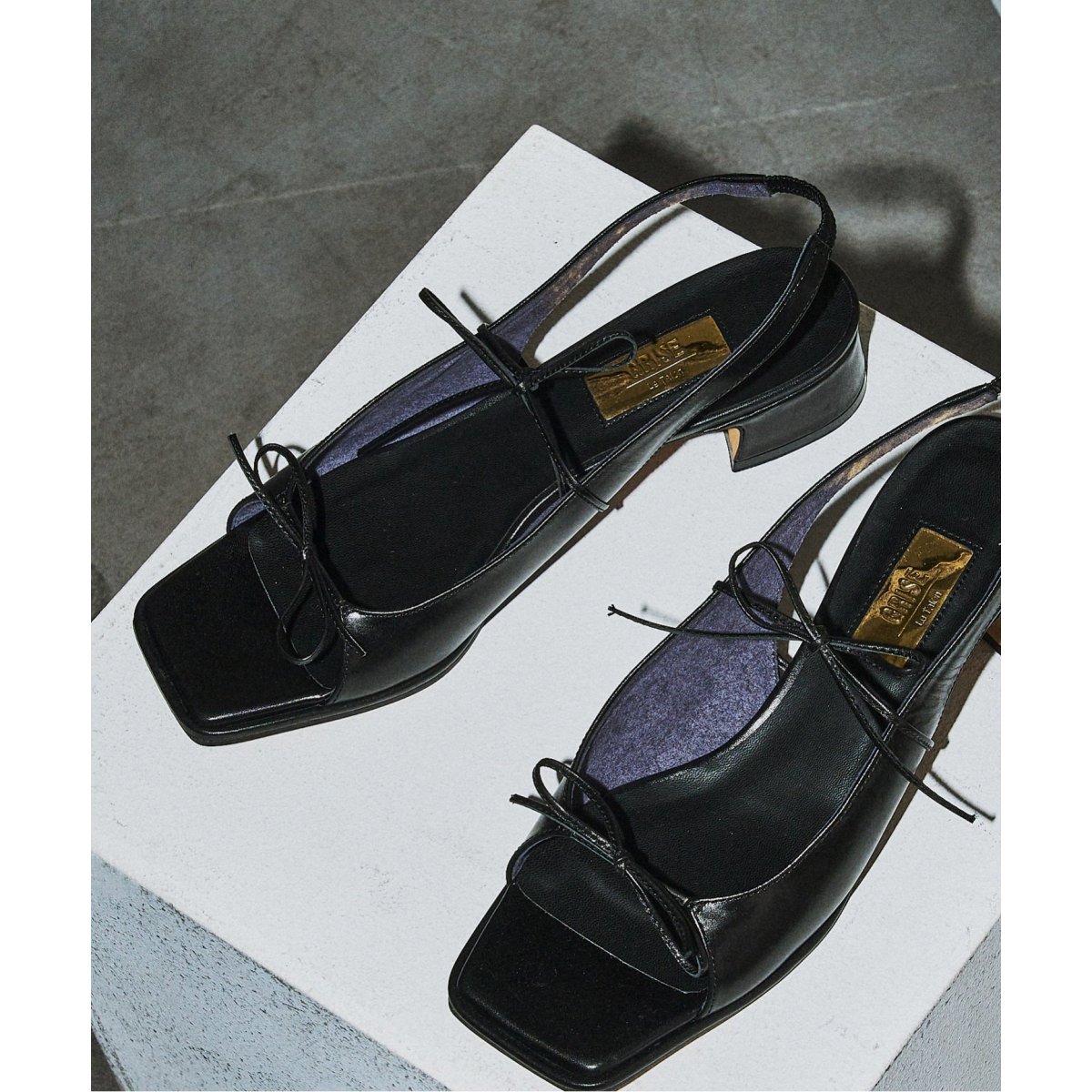 GRISE3cmレザーWナローリボンサンダル | ルタロン(LE TALON) | マルイ