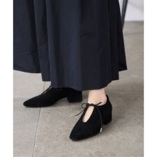 3.5cmレザーレースアップパンプス