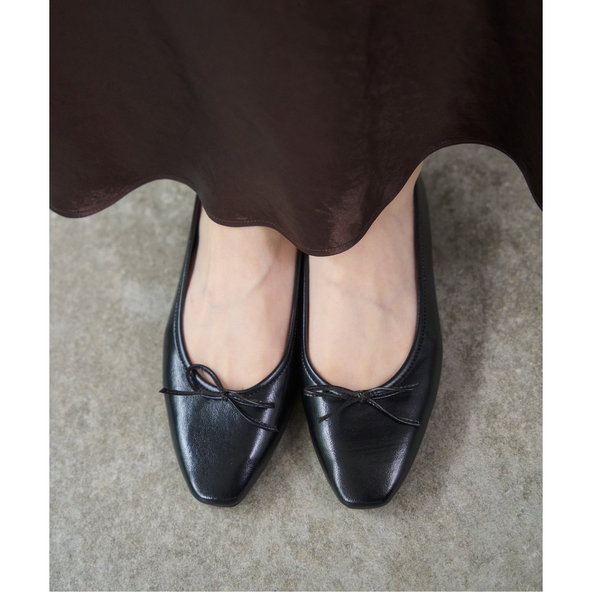 Le TALON ♡美品 レザー バレエシューズ ぺたんこ 25 ブラック 靴