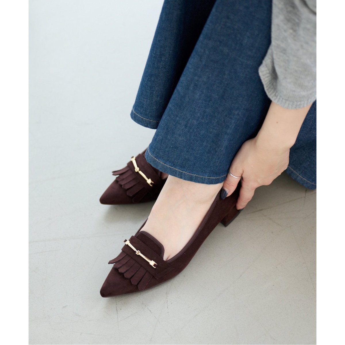 GRISE 6cm レザーEDGEスタッズパンプス GRISE6cmレザーEDGEスタッズパンプス（パンプス）｜LE TALON（ル