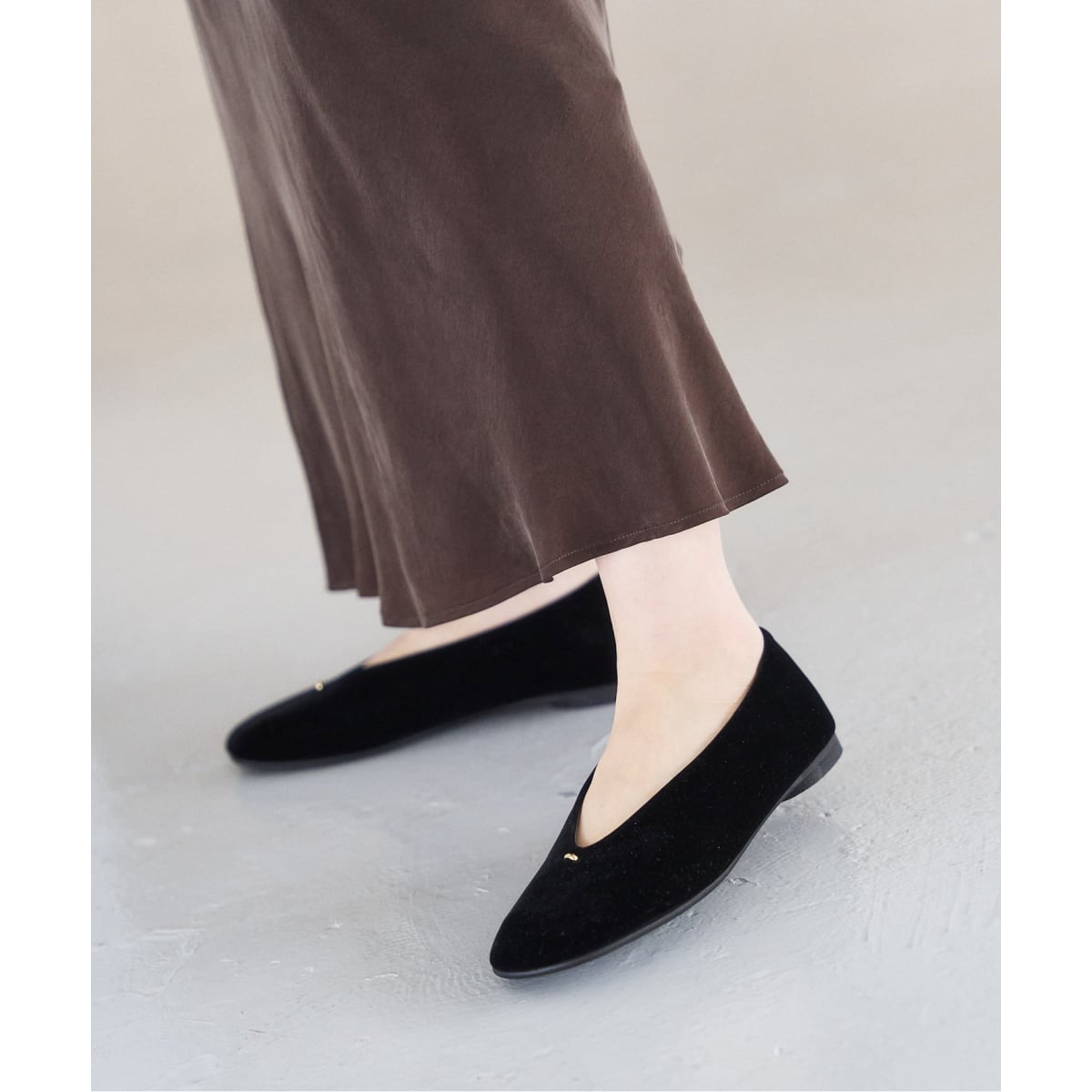 【美品】LE TALON 22cm ルタロン ポインテッドダブルリボンフラット 追加》ポインテッドダブルリボンフラット（フラットシューズ