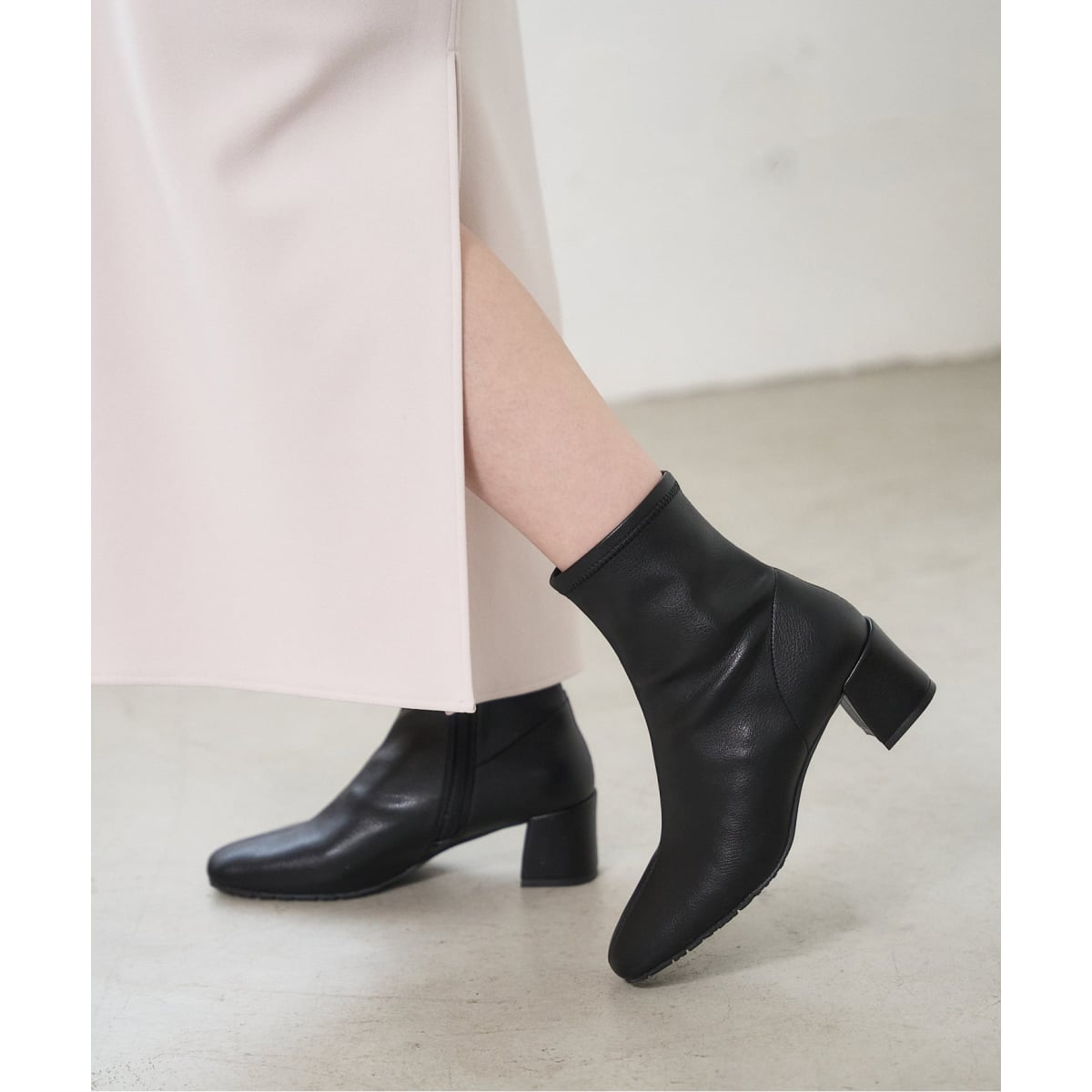 追加》5cmスクエアフィットショートブーツ | ルタロン(LE TALON