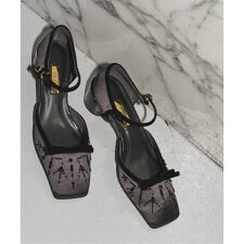 ルタロン(LE TALON)の《予約》GRISE5cmスクエアEMBROIDERYセパレートパンプス