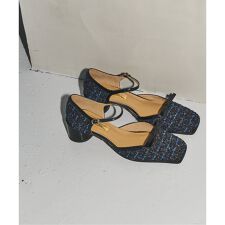 ルタロン(LE TALON)の《予約》GRISE5cmスクエアEMBROIDERYセパレートパンプス