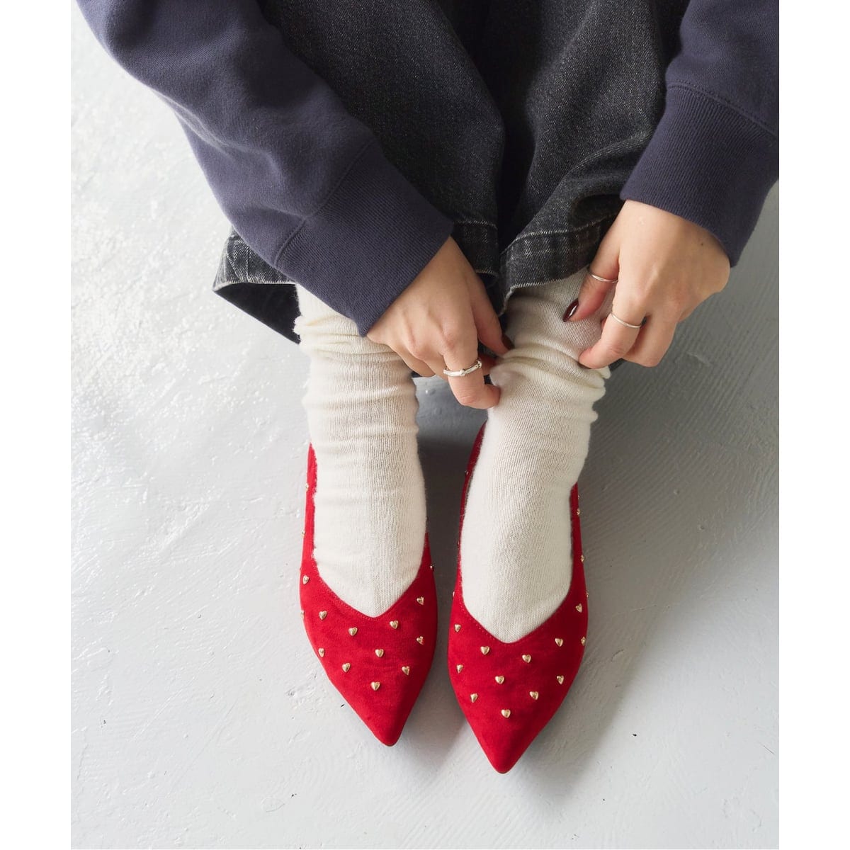 GRISEレザーEDGEラバースタッズメリージェーン | ルタロン(LE