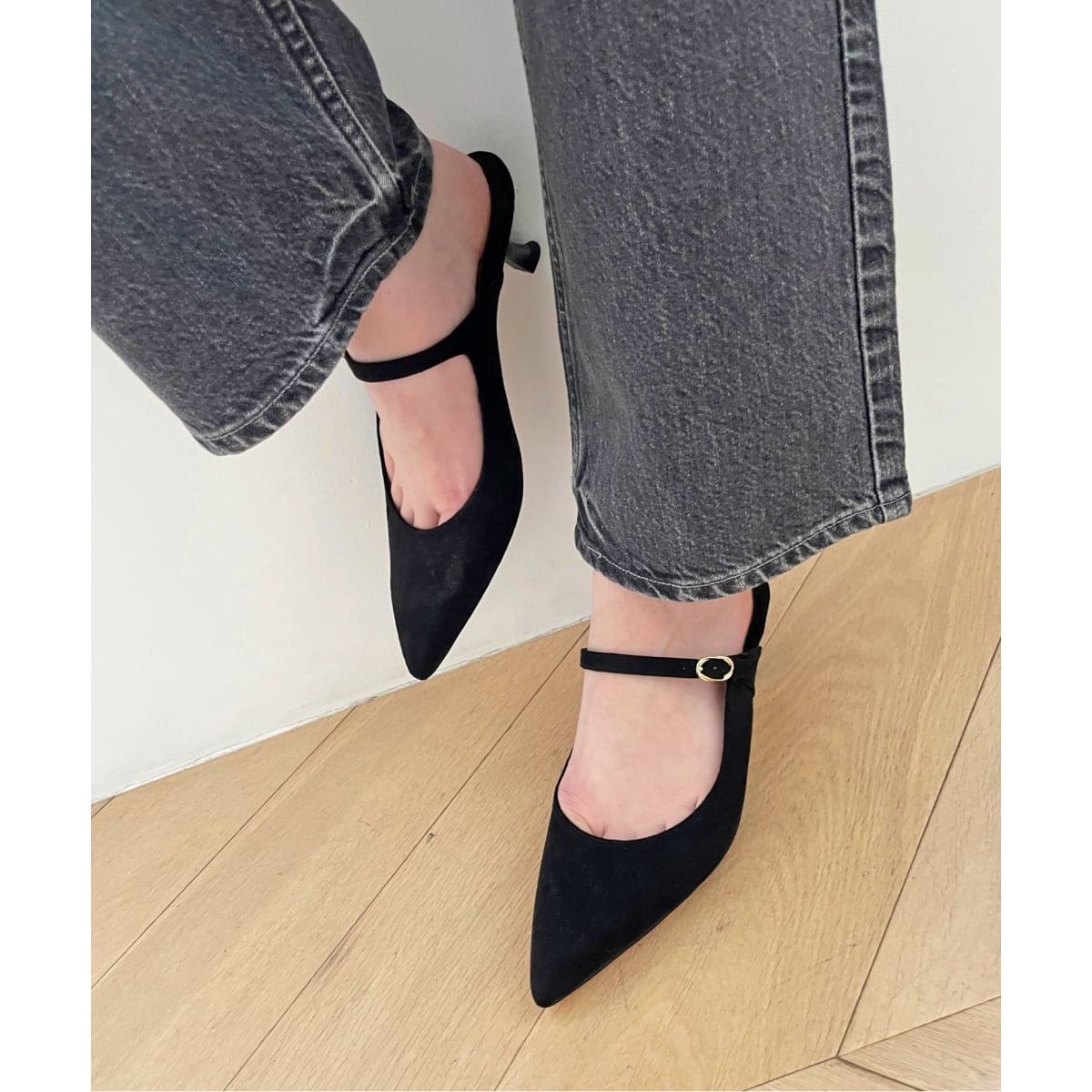 《追加》4.5cmポインテッドストラップミュール