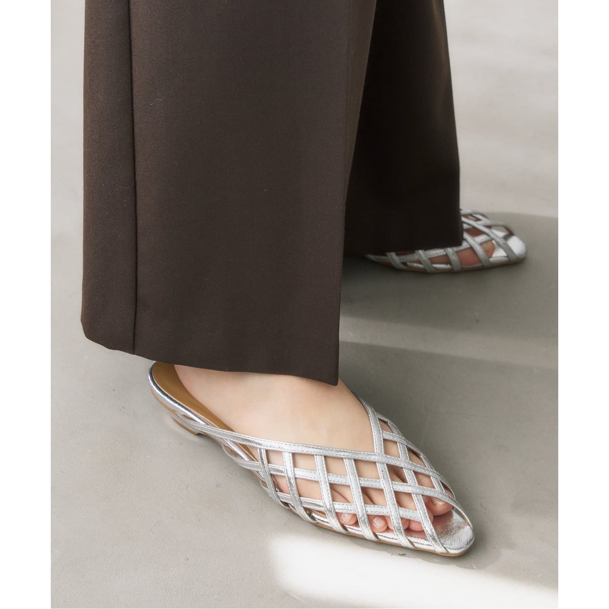 追加》ポインテッド2WAYストラップチュールミュール | ルタロン(LE