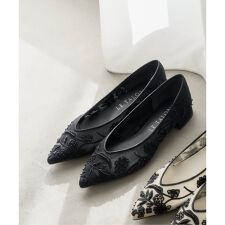 《追加予約》ポインテッドフラワーエンブロイダリーフラット