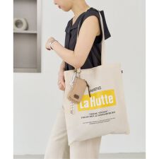 La Hutte/ラユット yellow box logo tote