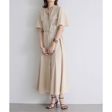 シャツワンピース ラトータリテ ワンピース La TOTALITE ラ トータリテ マイクロスパンフレアシャツワンピース ブラウン系 結婚式パーティーのレンタルドレス・アイテムはCariru