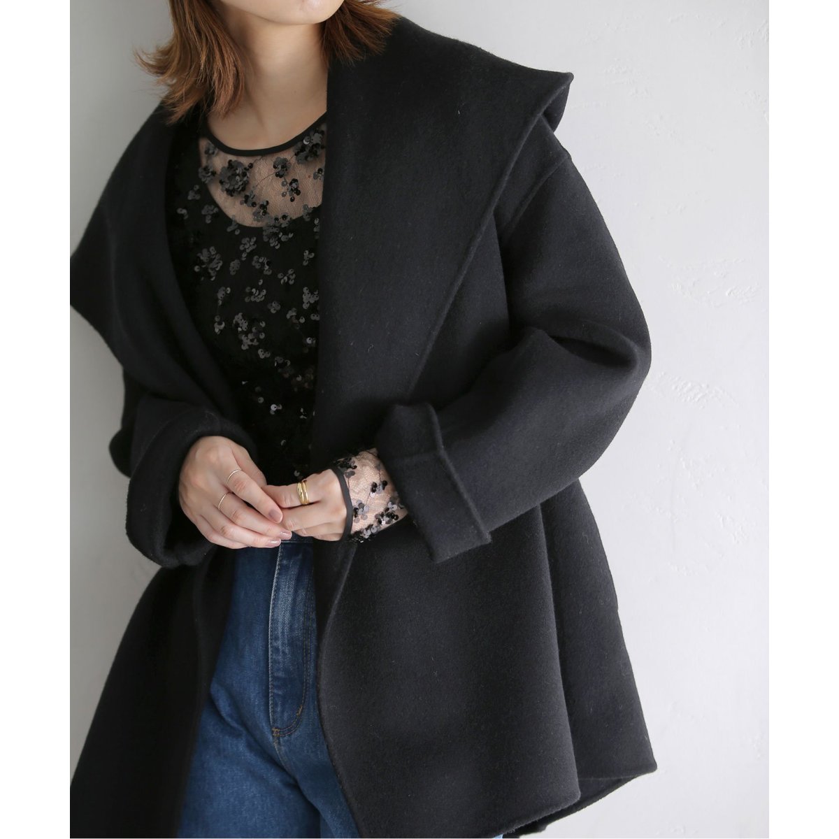 ちい　【新品】LaTotalite リバーフードミドルコート　ブラック リバーフードミドルコート | ラ トータリテ(La TOTALITE) | マルイ