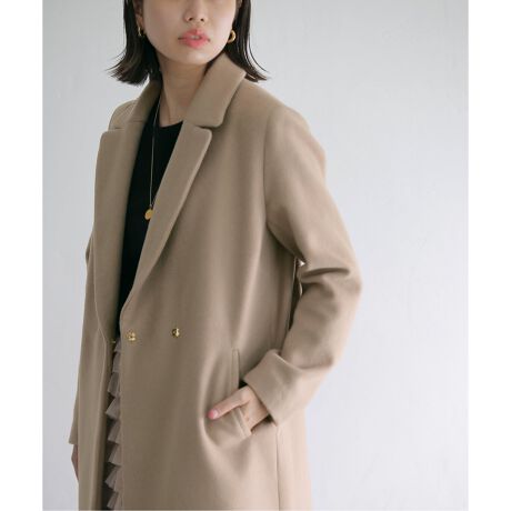 今季の完売品 ビジュー ウールコート（ウールビーバーチェスターコート  