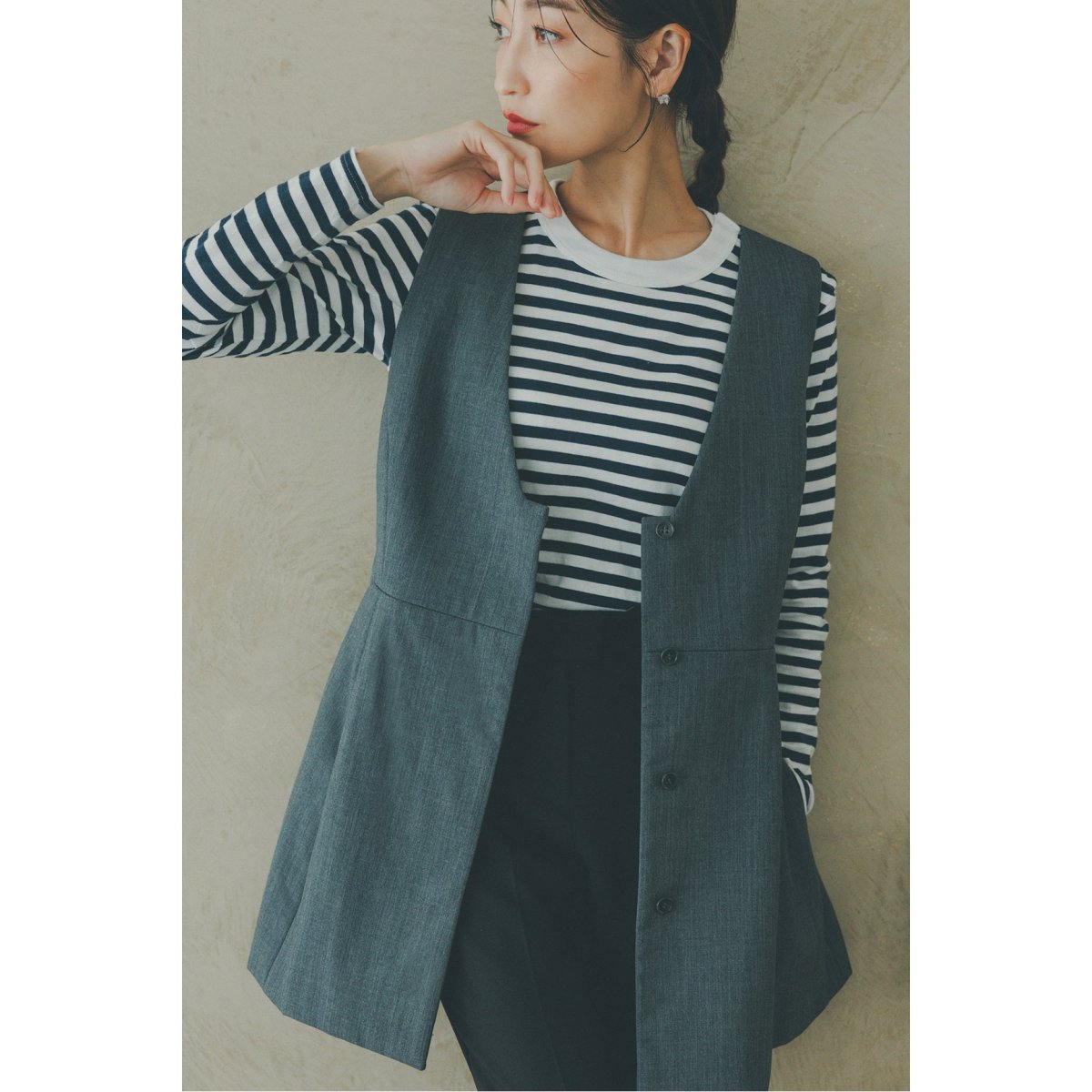 りりか☺︎MAKI KANEKOコラボ2WAYカラージレ Maki Kaneko 誰かに会いに行きたくなる服 for La Totalite｜La