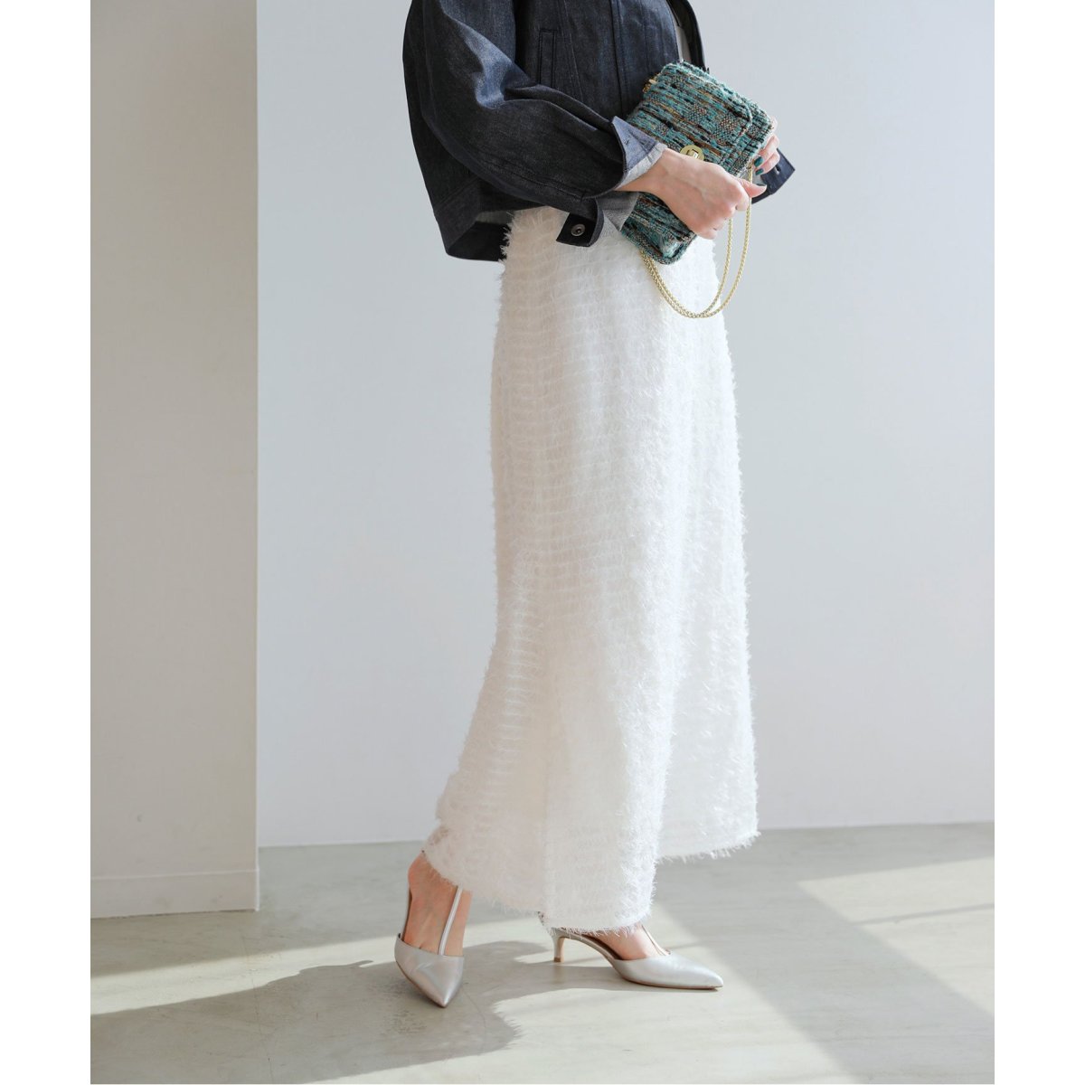 新品》IENA LA BOUCLE グレンチェック タイトスカート ロング M
