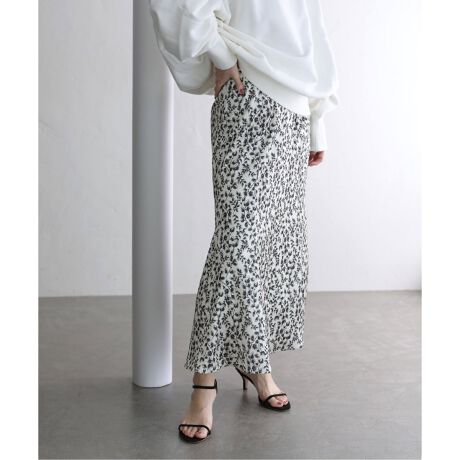 IENA 楊柳プリントマーメイドスカート◇新品 グレーA 38 （IENA イエナ  