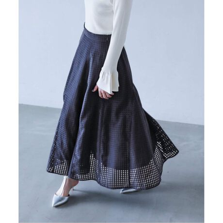 追加》シアーチェックフレアスカート | ラ トータリテ(La TOTALITE  