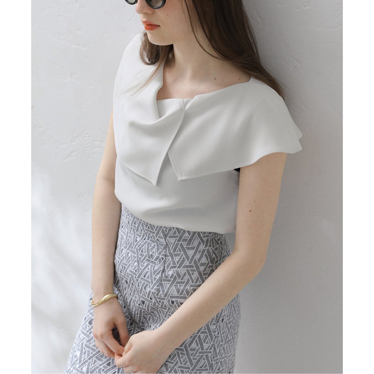 La TOTALITE - 美品 La Totalite ナシジプリントギャザーネックロングスリーブブラウス La TOTALITE - 美品 La Totalite ナシジプリントギャザーネック